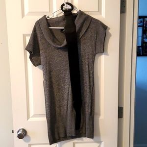 Sweater dress with thick black belt